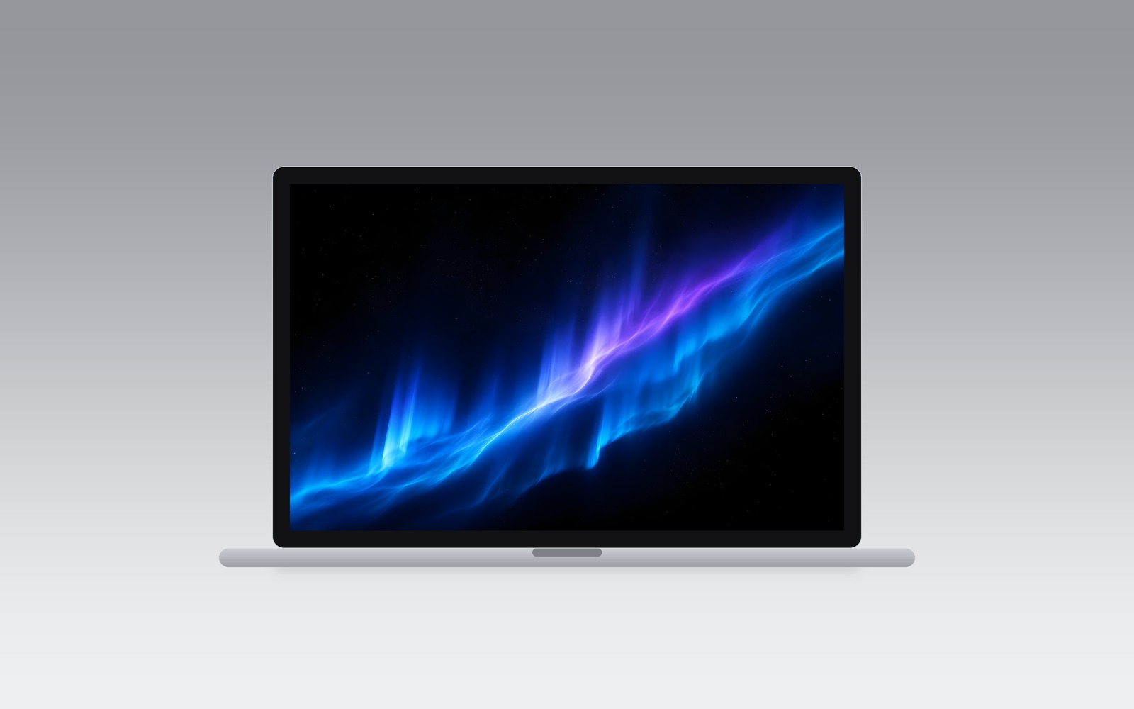 Aurora wallpaper on a MacBook