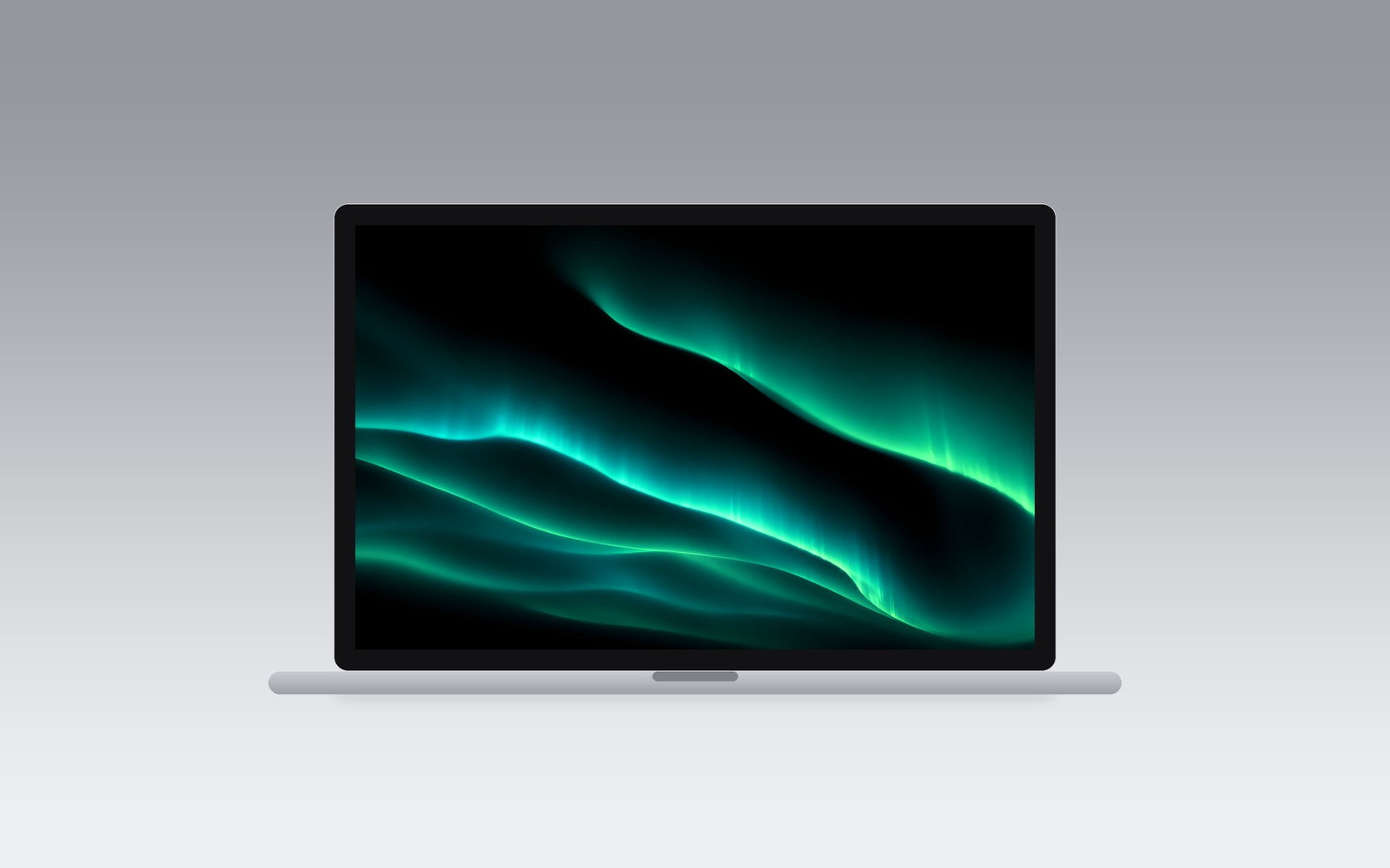 Aurora wallpaper on a MacBook, second colourway