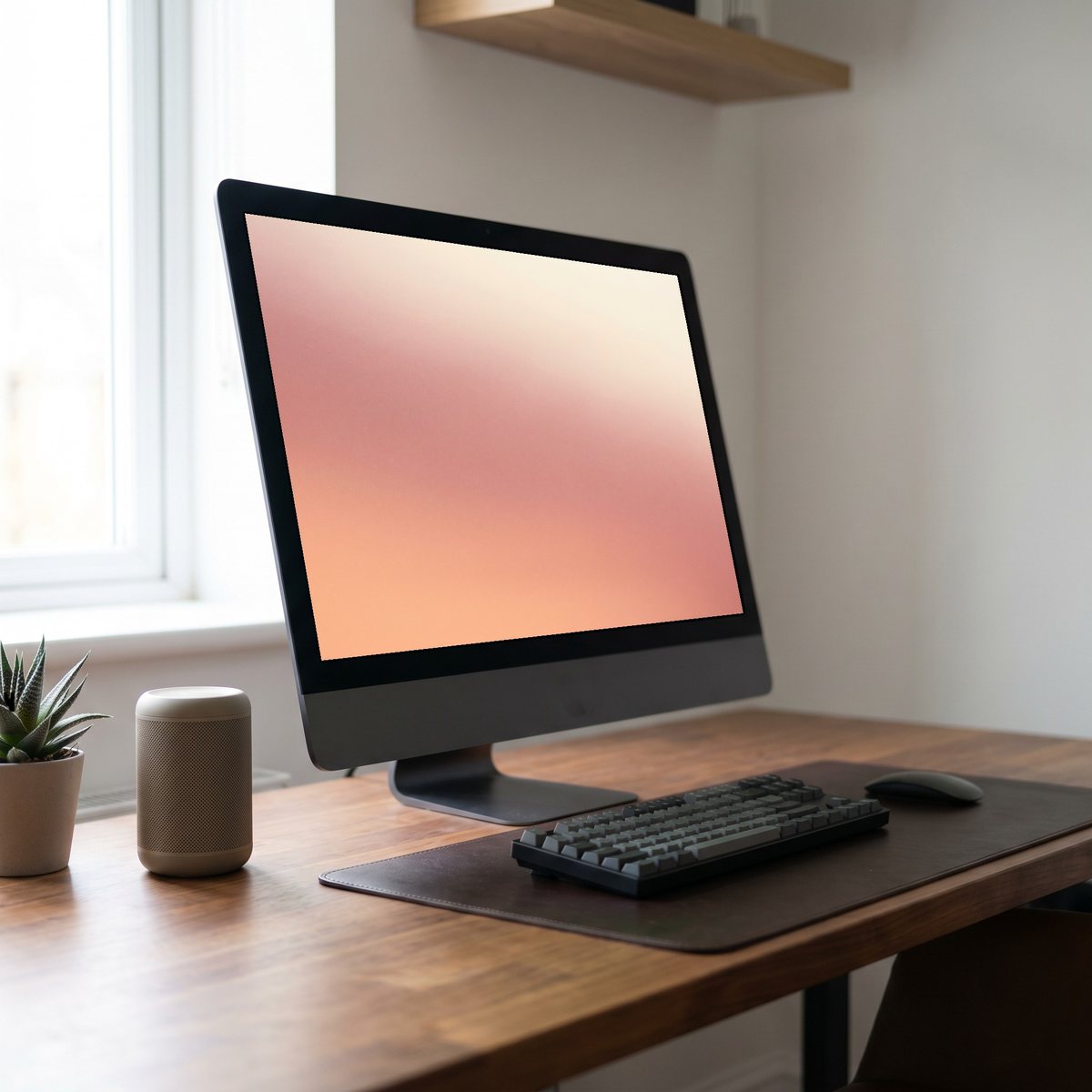 Grainy Gradient wallpaper on a desktop monitor
