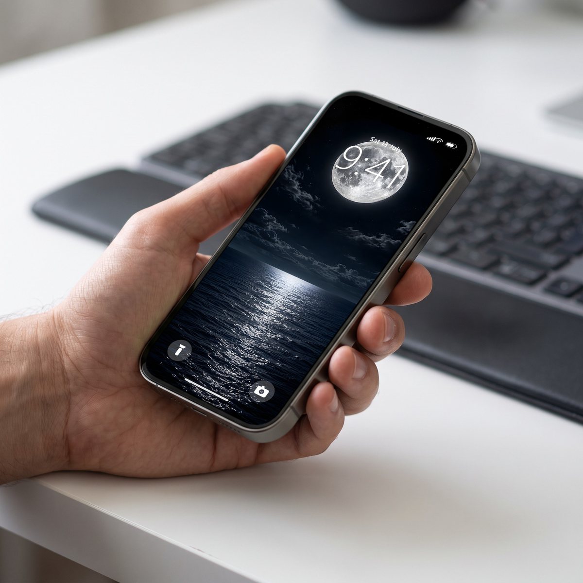 Full Moon wallpaper on a phone