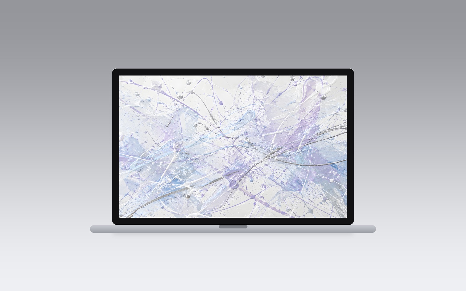 Splatter wallpaper on a MacBook, second colourway