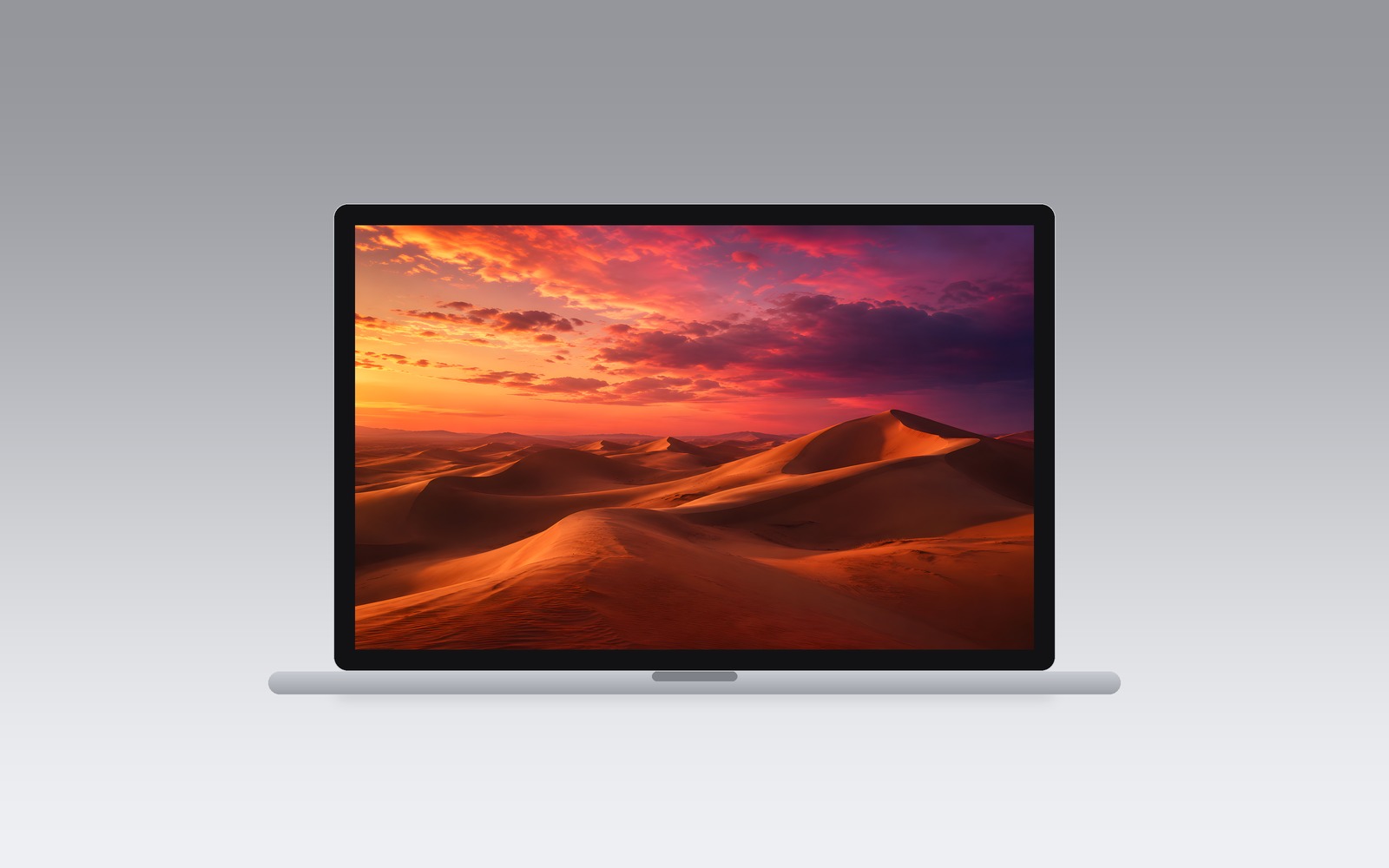 Sunset wallpaper on a MacBook, second colourway
