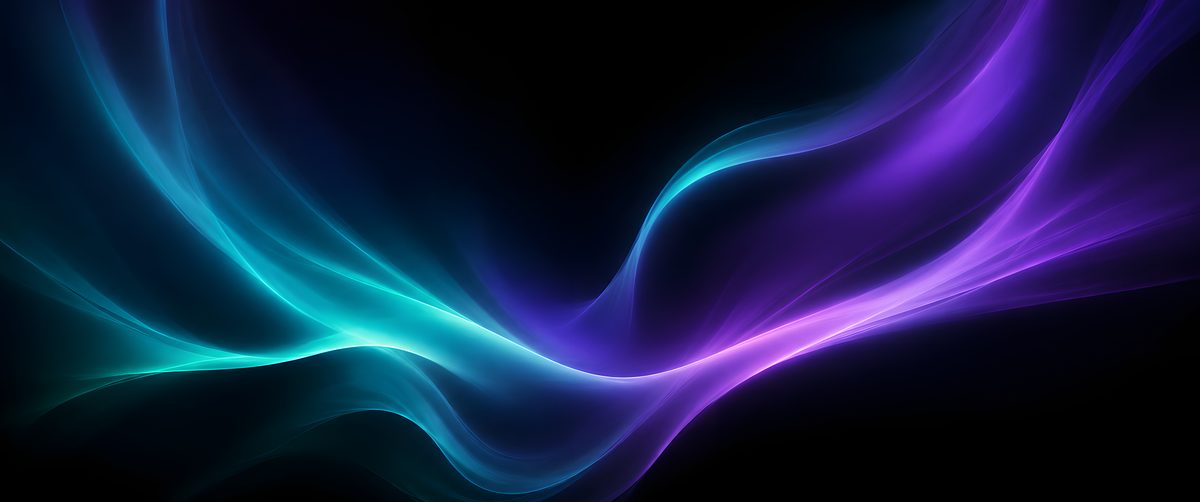 Aurora ultrawide wallpaper -- teal and purple light ribbons on black, free 3440x1440 download